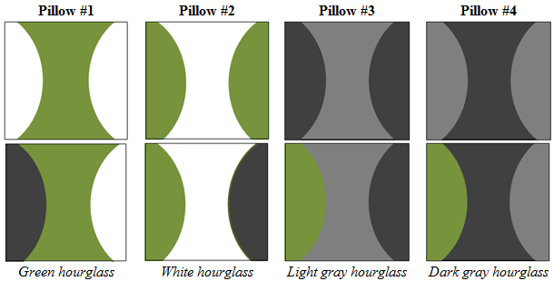 Hourglass Pillow - color combos